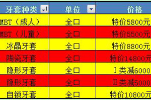 合肥佳德口腔整牙价格表